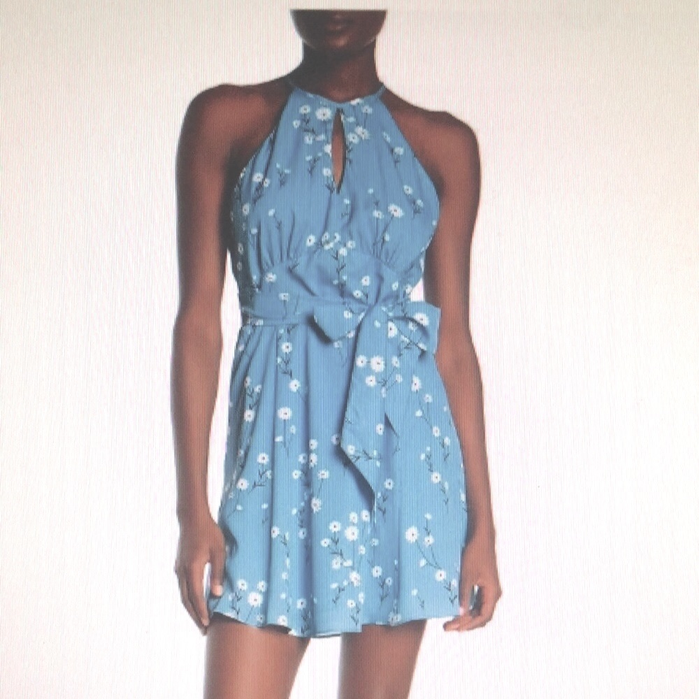 Parker Floral Halter Neck Mini Dress Sz M